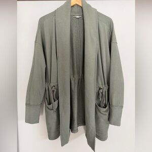 Olive Green Open Front Cardigan Jacket L